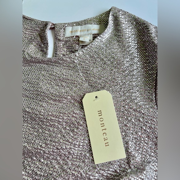 ✨NWT✨ Monteau Los Angeles Short Sleeve
Shirt Rose Gold Metallic Size S - Picture 4 of 11